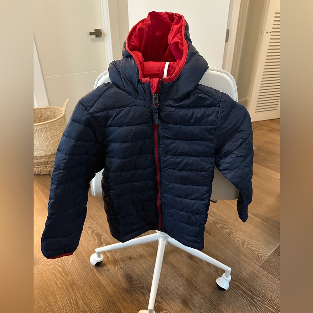 Children's Cozy Navy and Red Puffer Jacket